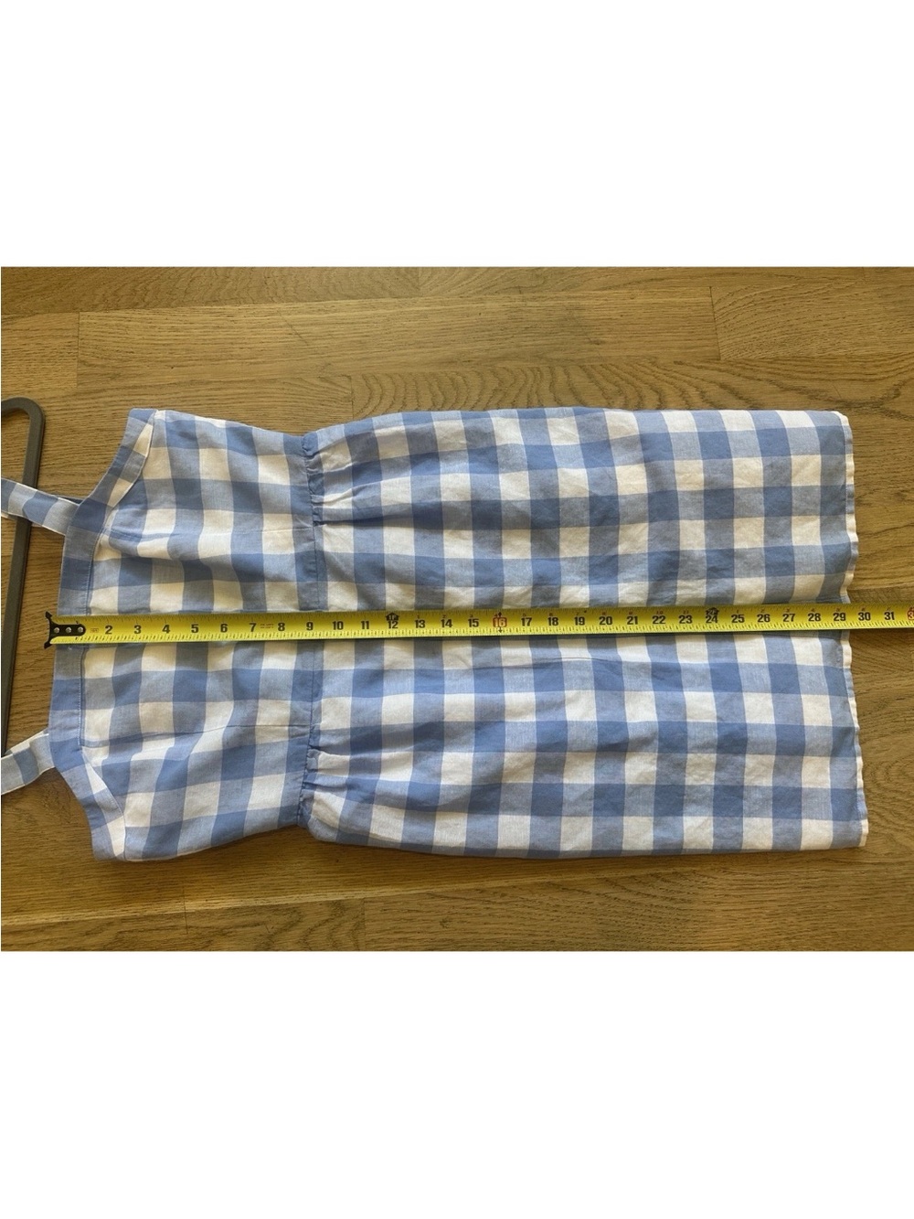 J.Crew Gingham Button Front Linen Cotton Sundress Blue White 4 - Picture 7 of 10